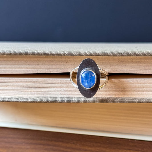 Midnight Oval Blue Kyanite Ring